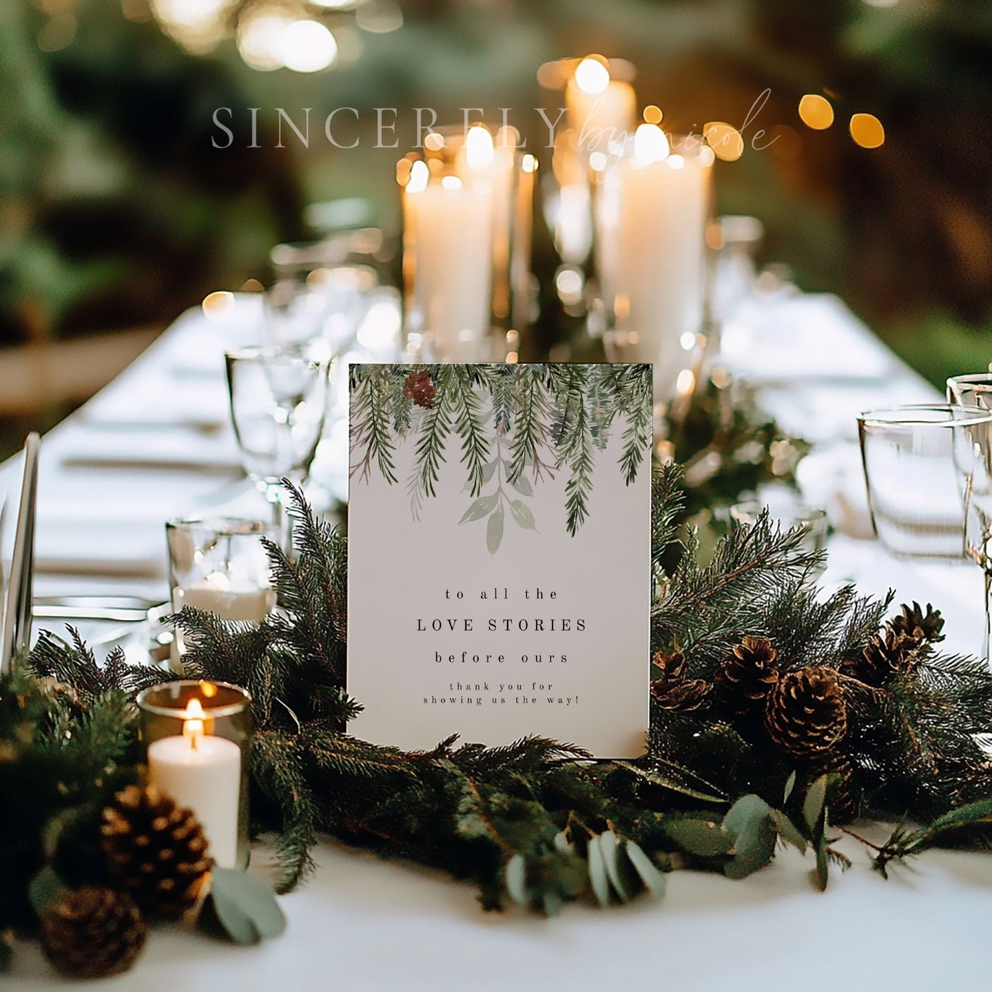 Christmas Wedding To All The Love Stories Generations Of Love Table Sign - SincerelyByNicole